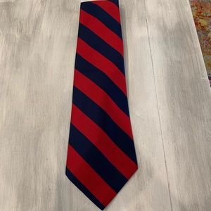 Red and blue striped tie